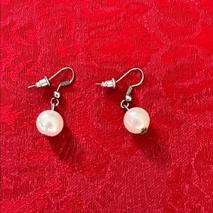 Elegant Vintage Silver Pearl Drop Earrings